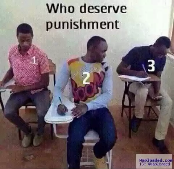 Photo: Who Should Be Punished Among These 3 Cheating Students?